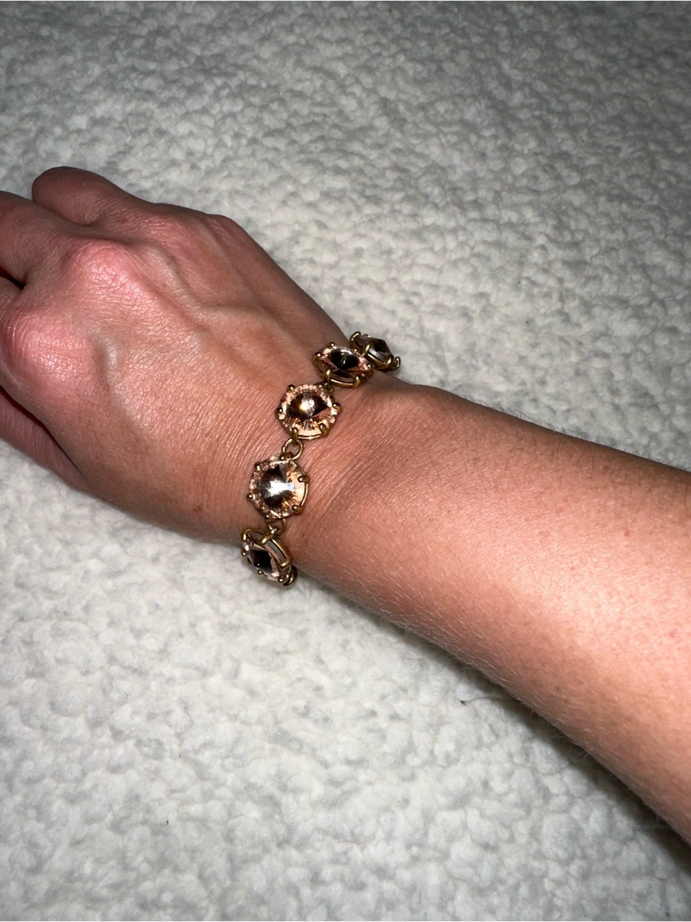Stella & Dot Rose Gold Crystal Link Bracelet